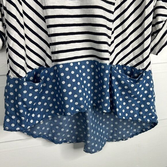 Anthropologie Postmark Striped & Polka Dot Tunic Top w/ Pockets Size Medium - Picture 6 of 14